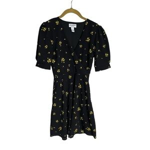 Arizona Jeans Co Black Ditzy Floral Dress XS